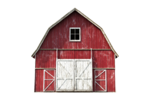Rustic red barn structure countryside architecture rural setting front view heritage concept png