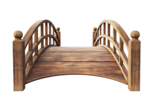 Wooden bridge design nature park 3d model outdoor setting aesthetic perspective png