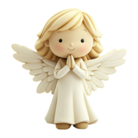 Whimsical angel figure playful art creative studio bright environment charming perspective png