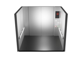 An elevator with a button and a door open png