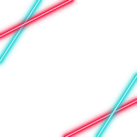Neon light line. Neon Light border frame. Neon light effect. outline border with space for text png