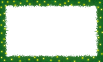 Christmas wreath with lights border frame. Christmas rectangles border frame. png