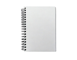 Blank spiral notebook for sketching, note-taking or journaling in a minimalist design. png