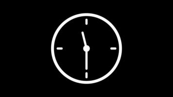 Clock Icon. Deadline. 4k animation. Appearance and disappearance of clock face. Movement of clock hands. Animated stopwatch icon. Loop. Alpha channel. video