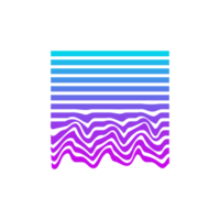 Glitch Geometric Shape cyberpunk, liquid free abstract graphic element, Futuristic melted drips png