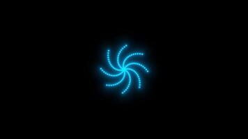 Neon abstract spiral background with glow on black Background video