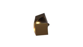 3D art cube geometric shape twisting CG animation, Realistic Metallic video