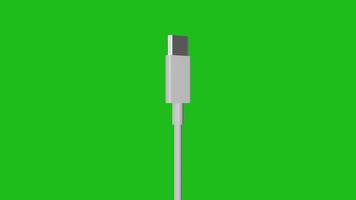 3D USB C Type mobile phone charging Cable rotation High Quality CG Connectivity Visualization 4K looping element video