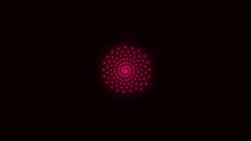 Neon abstract spiral background with glow on black Background video