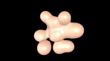 3D fluid liquid metaball satisfying animation, CG abstract motion graphics. merging and flowing of glossy liquid deforming organic molecules on solid background video
