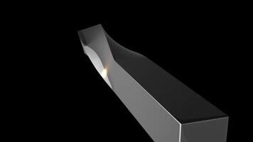 3D art cube geometric shape twisting CG animation, Realistic Metallic video