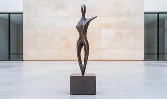 abstract bronze sculpture of a human figure photo