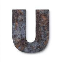 Rusty metal letter u photo