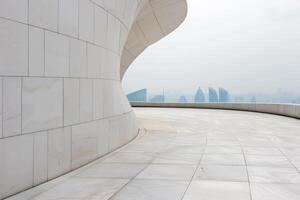 modern architectural design with cityscape view photo