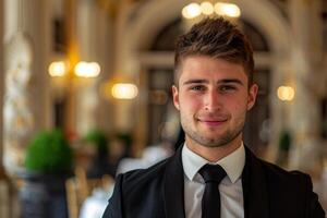 Handsome young businessman in formal attire photo