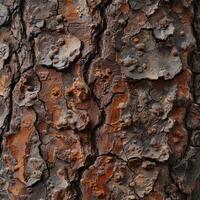 Detailed texture of weathered and cracked tree bark photo