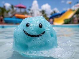 Smiling water blob in a pool photo
