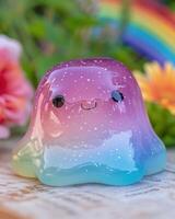 Colorful glass figurine with a whimsical design photo
