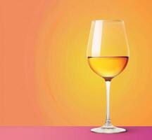 glass of amber colored liquid on colorful background photo