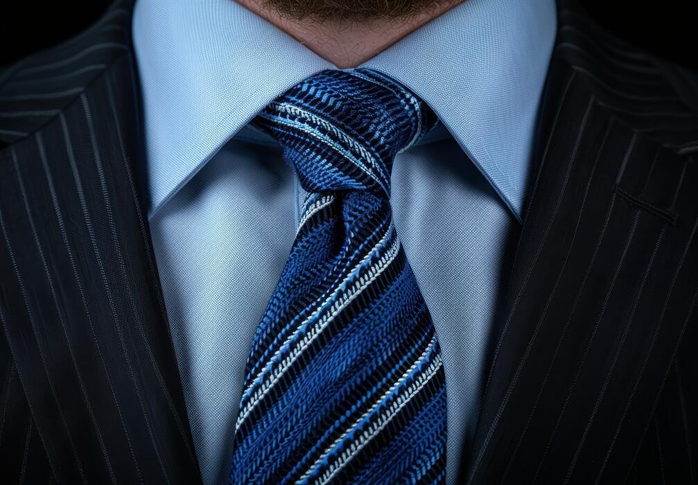 pattern tie with striped shirt