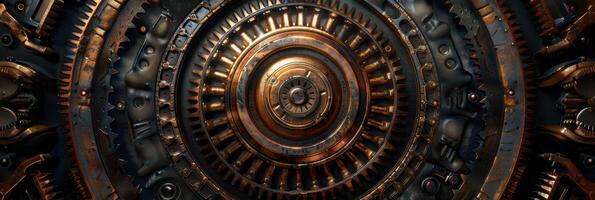 intricate mechanical gears and cogs photo