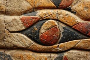 ancient rock art with intricate patterns and symbols photo