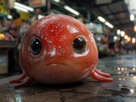 Cute and whimsical plush toy with large eyes photo