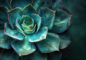 Vibrant succulent plant close up photo