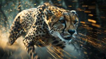 Powerful leopard in the wild photo