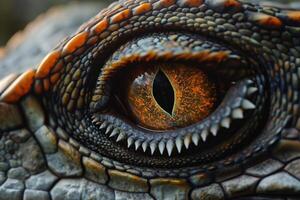 close up of a reptiles eye photo