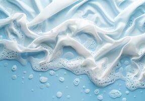 Soft and Fluffy Bubbles on a Wavy Blue Background photo