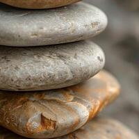 Stacked stones with textured surfaces photo