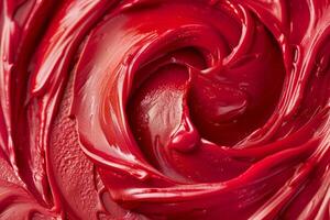 Swirling red paint or lipstick texture photo