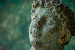 ancient stone sculpture with intricate details photo