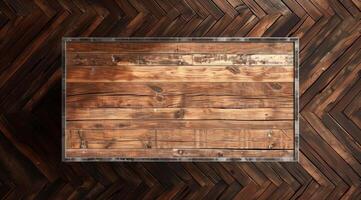 rustic wooden background with herringbone pattern photo