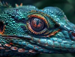 Vibrant close up of a reptilian eye photo