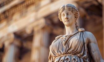 ancient greek statue in a historic setting photo