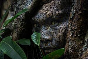 Mysterious reptilian creature in the jungle photo