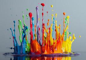 Colorful paint splatter abstract art photo