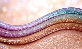 Sparkling glitter waves in vibrant colors photo