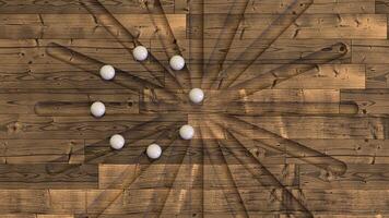 Top down view of 3D Satisfying marble balls illusion loop animation on wooden board Close up video