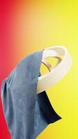 fabric cloth simulation Hypnotic 3D Animation Loop red and yellow gradient background video