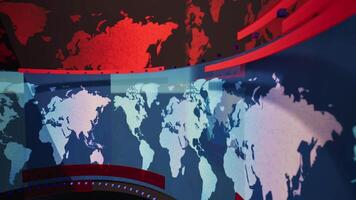 World Map background. news Studio Background for news report and breaking news on world live report video