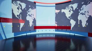 World Map background. news Studio Background for news report and breaking news on world live report video