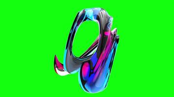 3d abstract glass animation isolated on greenscreen video