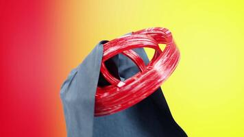 Hypnotic 3D Animation Loop red and yellow gradient background video
