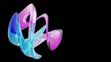 abstract water shapes 3d gradient blue and purple animation with copy space video