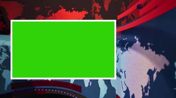 World Map Background 3d rendering with green screen video