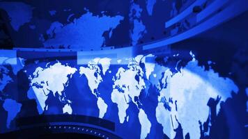 World Map background. news Studio Background for news report and breaking news on world live report video