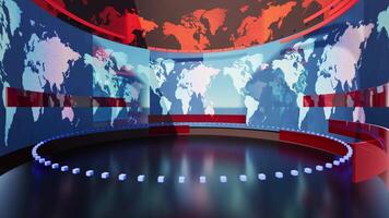 World Map background. news Studio Background for news report and breaking news on world live report video